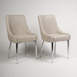 Maeve dining chairs - faux leather with chrome legs - Laura James