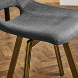 Margot dining chairs x2 - grey and brass- Laura James