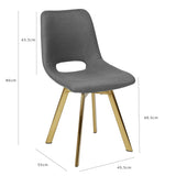 Margot dining chairs x2 - grey and brass- Laura James