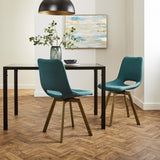 Margot dining chairs x2 - teal and brass- Laura James
