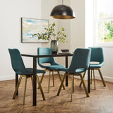Margot dining chairs x2 - teal and brass- Laura James