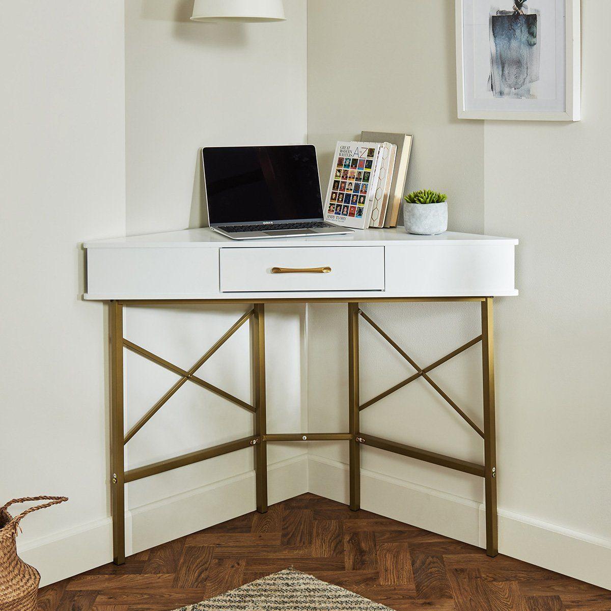 White Ribbed Desk White Desk With Drawers On Both Sides Victor Study Table With Drawers