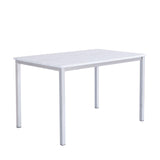 Milo Marble Dining Table with White metal legs