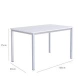 Milo Marble Dining Table with White metal legs