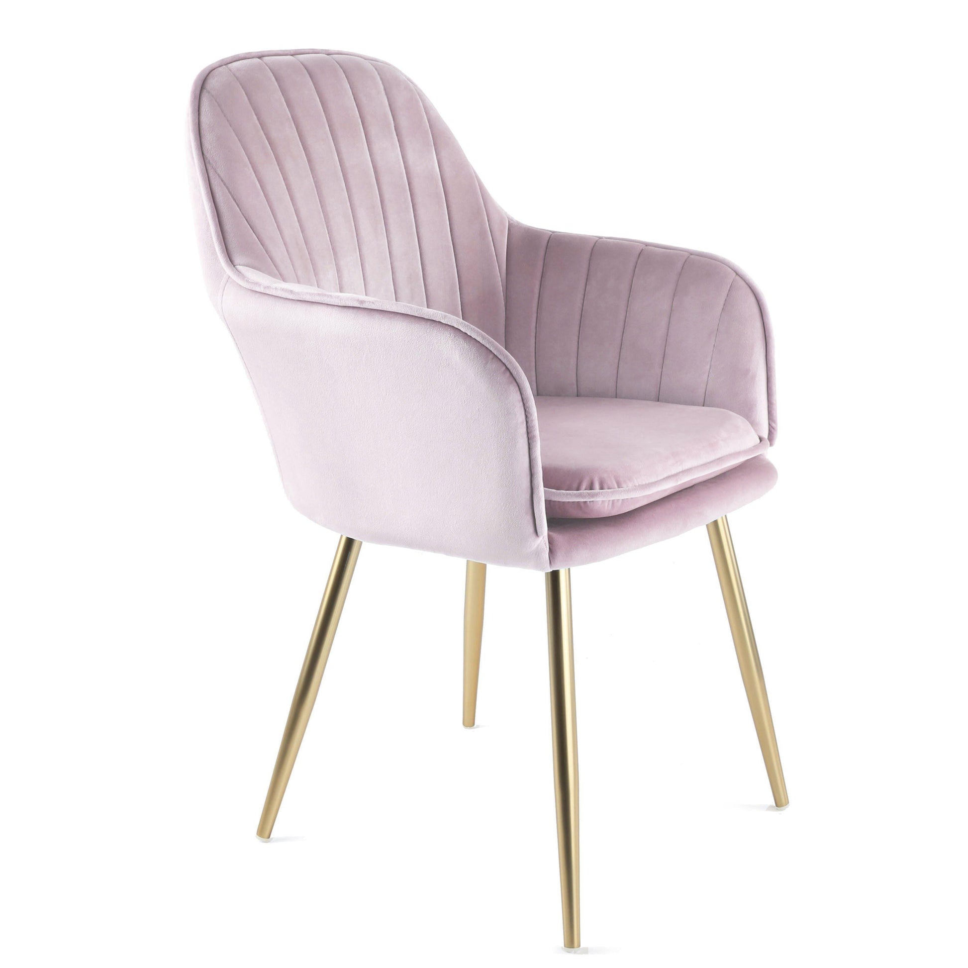 Muse accent chair – pink with gold legs - Laura James