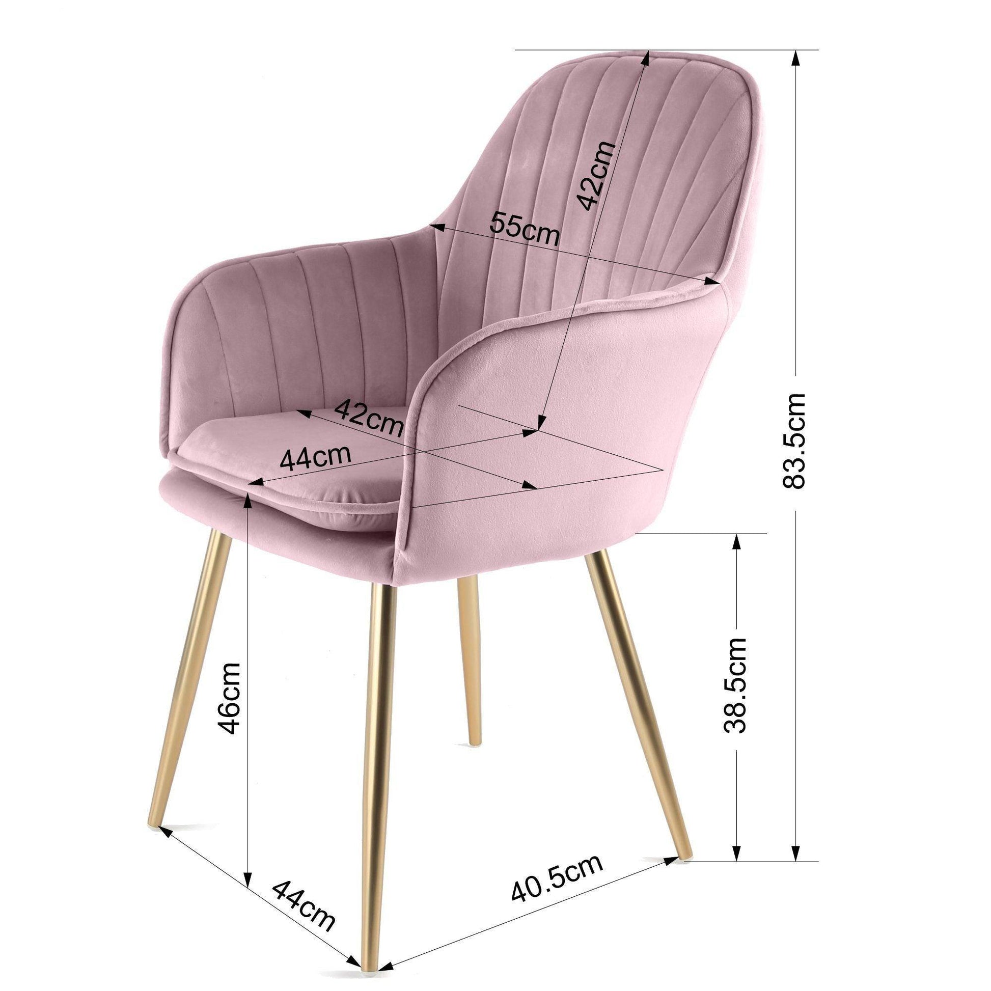 Muse accent chair – pink with gold legs - Laura James