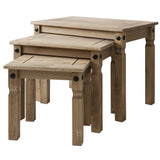 Nest of 3 Tables - solid pine - Laura James