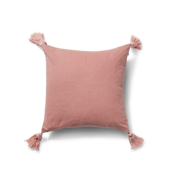 Lot De 2 Housses De Coussin Rond Camilla - Vert Et Rose Avec Pompons Et Cristaux