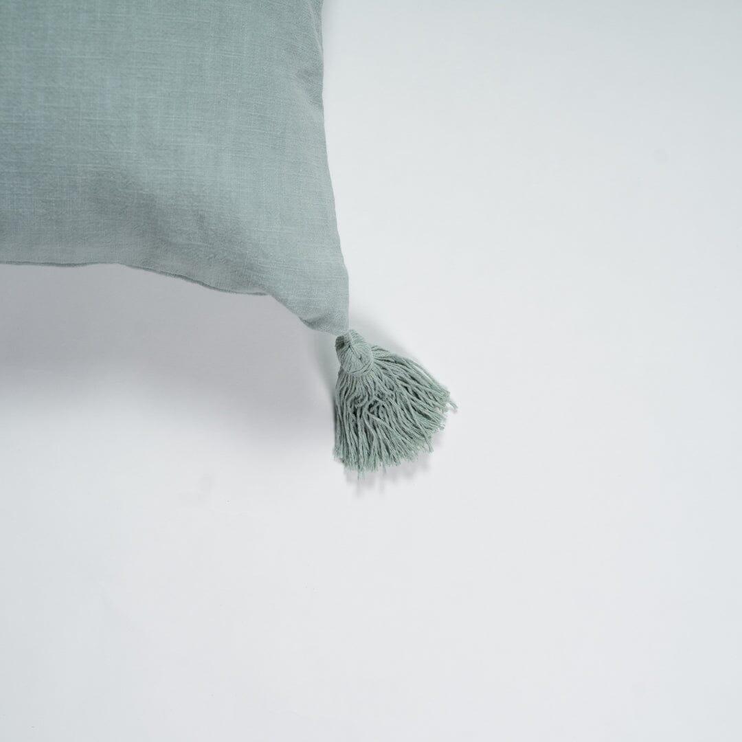 Blue tasseled cushion cover - Laura James