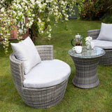 2 Seater Rattan Egg Chair Bistro Set - Grey - Laura James