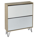 Anderson shoe cabinet - 2 door - oak effect and white - Laura James