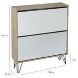 Anderson shoe cabinet - 2 door - oak effect and white - Laura James