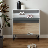 Outlet – Anderson shoe cabinet - 2 door - white and grey - Laura James