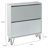 Outlet – Anderson shoe cabinet - 2 door - white and grey - Laura James
