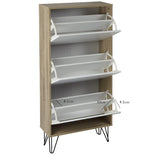 Outlet – Anderson shoe cabinet - 3 door - oak effect and white - Laura James