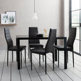 Outlet - Anya glass dining table set - 4 seater - black - Laura James