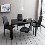Outlet - Anya glass dining table set - 4 seater - black - Laura James