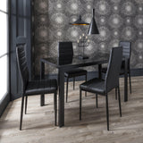 Outlet - Anya glass dining table set - 4 seater - black - Laura James