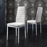 White Dining Table and Chairs - 4 Seater Set - Laura James