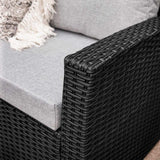 Outlet - Aston Rattan Corner Sofa Set - 9 Seater - Black - Laura James