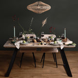 Outlet Atlas Wood Effect Dining Room Table with Black Legs