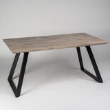 Outlet Atlas Wood Effect Dining Room Table with Black Legs