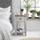 Bampton Grey Bedside Table - 1 Drawer - Laura James