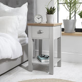 Bampton Grey Bedside Table - 1 Drawer - Laura James