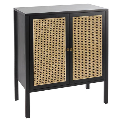 Charlie small sideboard - cane front - black - Laura James