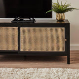 Charlie TV unit - cane front - black - Laura James