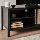Charlie TV unit - cane front - black - Laura James