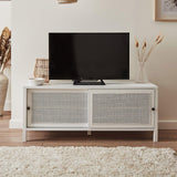 Outlet - Charlie TV Unit - Cane Front - White - Laura James