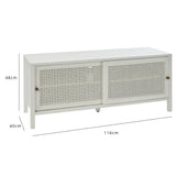 Outlet - Charlie TV Unit - Cane Front - White - Laura James
