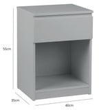 Outlet – Clemmie bedside table - high gloss - grey - Laura James