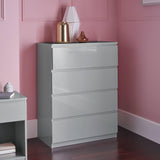 Outlet - Clemmie chest of drawers - 2 over 3 - high gloss - grey - Laura James