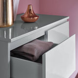 Outlet - Clemmie chest of drawers - 2 over 3 - high gloss - grey - Laura James
