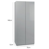 Outlet - Clemmie double Wardrobe - Grey - Laura James