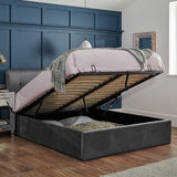 Outlet - Elle Double Ottoman Bed - Grey Velvet - Laura James