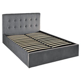 Outlet - Elle Double Ottoman Bed - Grey Velvet - Laura James