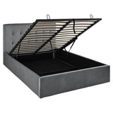 Outlet - Elle Double Ottoman Bed - Grey Velvet - Laura James