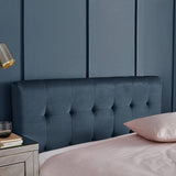 Outlet - Elle King Size Ottoman Bed - Blue Velvet - Laura James