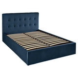 Outlet - Elle King Size Ottoman Bed - Blue Velvet - Laura James