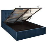 Outlet - Elle King Size Ottoman Bed - Blue Velvet - Laura James