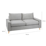 Outlet - Elodie 2 seater sofa – grey velvet - modern - Laura James