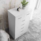 7 Drawer Tall Chest of Drawers in White - Laura James