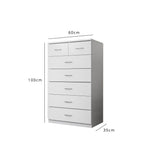 Outlet - Essie 2 Over 5 Drawer Chest White - Laura James