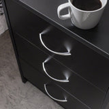 Outlet - Essie Black 3 Drawer Bedside Table - Laura James