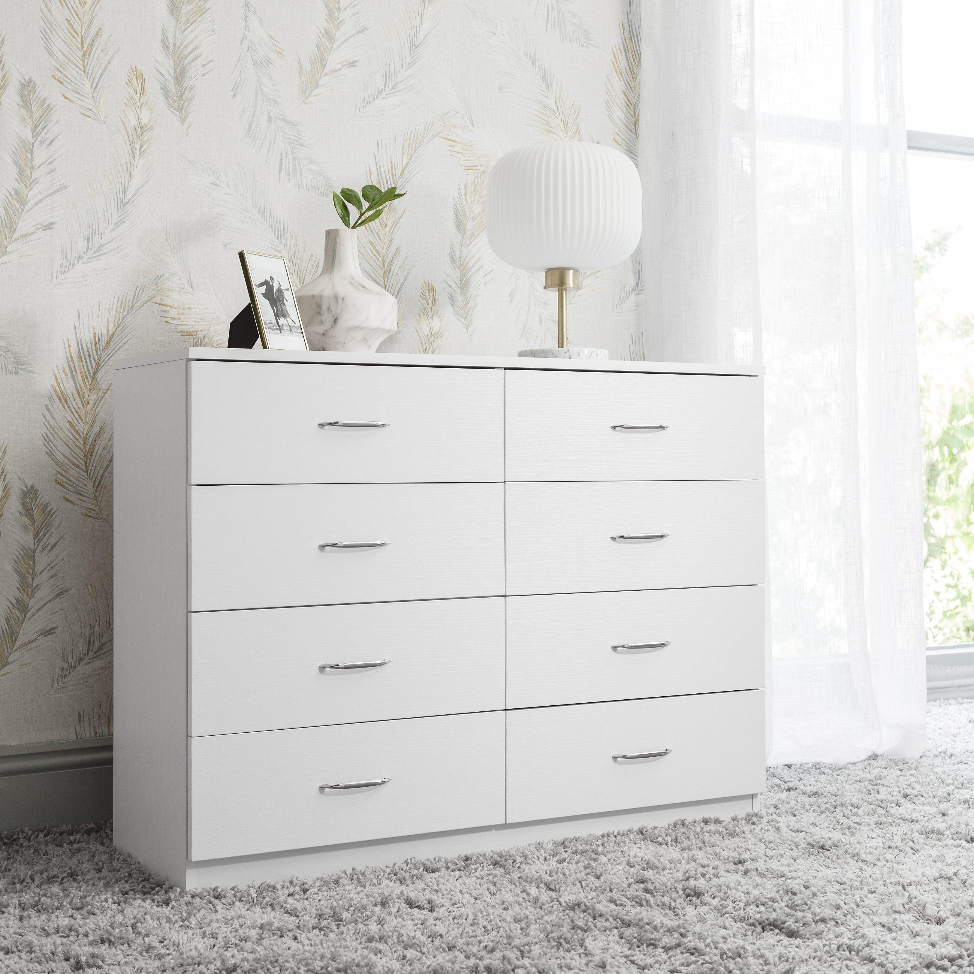 Outlet Essie chest of drawers 8 drawer white Laura James