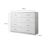 Outlet - Essie chest of drawers - 8 drawer - white - Laura James