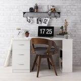 White Computer Desk with Drawers - Laura James